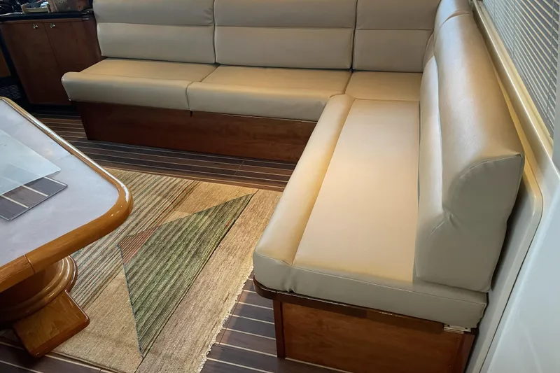 Slide: The Image of Luxurious interior of 2008 Meridian 490 Pilothouse with beige seating and wooden accents. - 60