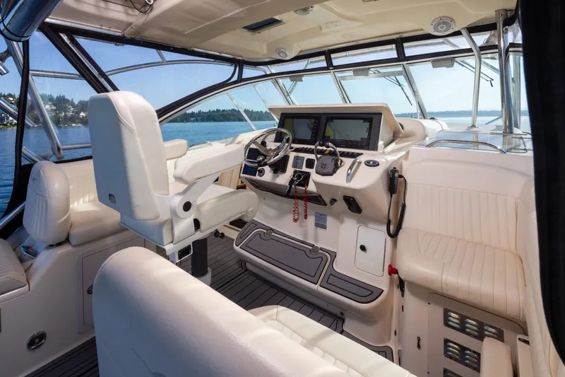Slide: The Image of Interior of 2006 Grady-White Express 360 boat with modern helm and seating. - 19
