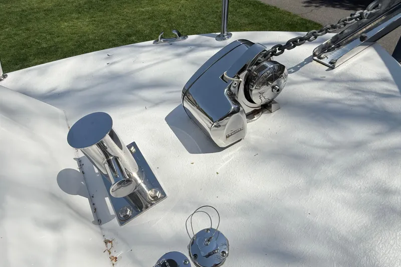 Slide: The Image of 2023 Rosborough 246 Halifax boat deck with anchor windlass and cleat. - 42