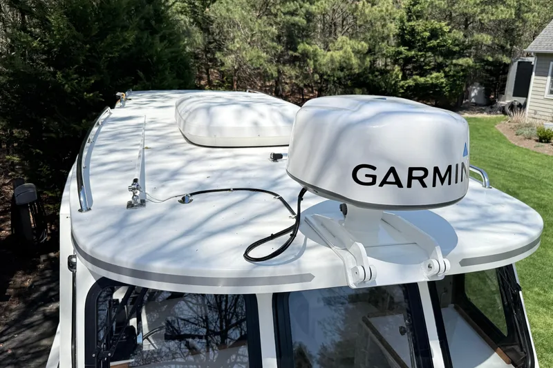 Slide: The Image of 2023 Rosborough 246 Halifax boat with Garmin radar on the roof. - 39