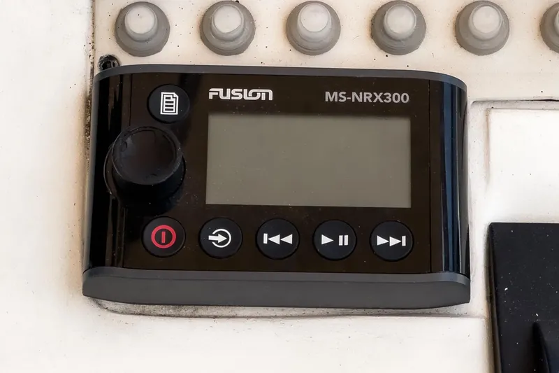 Slide: The Image of Fusion MS-NRX300 marine stereo controller on 1996 Cruisers Yachts 3650 Aft Cabin. - 22