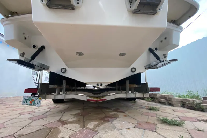 Slide: The Image of Rear view of a 2009 Formula 330 Sun Sport boat on a trailer. - 29