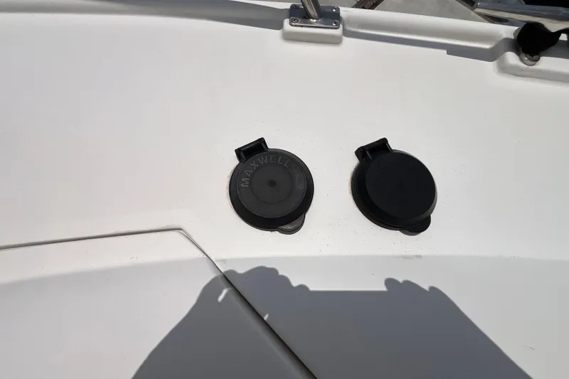 Slide: The Image of Close-up of Maxwell deck fittings on a 1995 Cruisers Yachts 3650 Motoryacht. - 5