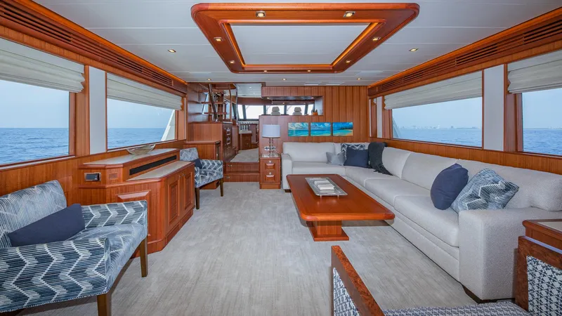 Slide: The Image of Luxurious interior of 2027 Hampton 680 ENDURANCE LRC yacht. - 15
