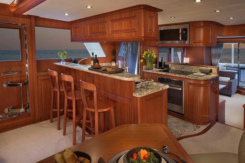 Slide: The Image of Luxurious kitchen on the Hampton 680 ENDURANCE LRC yacht, year 2027. - 26