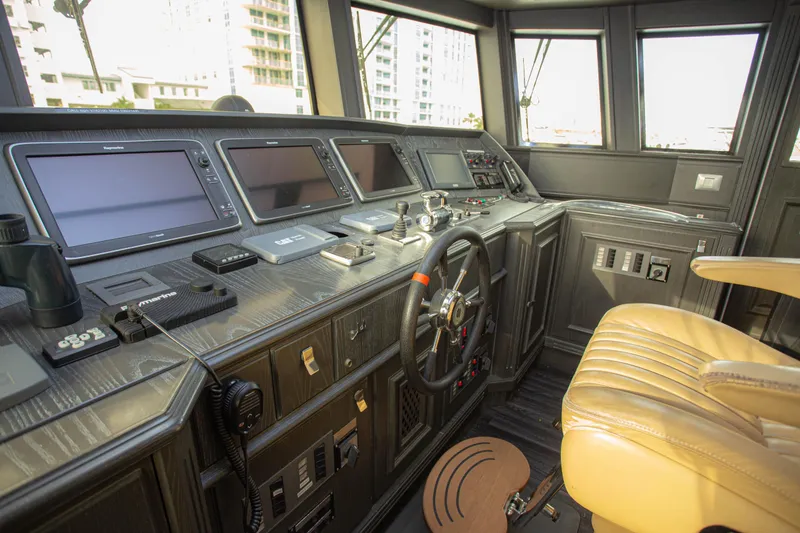 Slide: The Image of Control room of 2014 Fifth Ocean Yachts 24m Displacement Explorer Yacht with navigation equipment. - 27