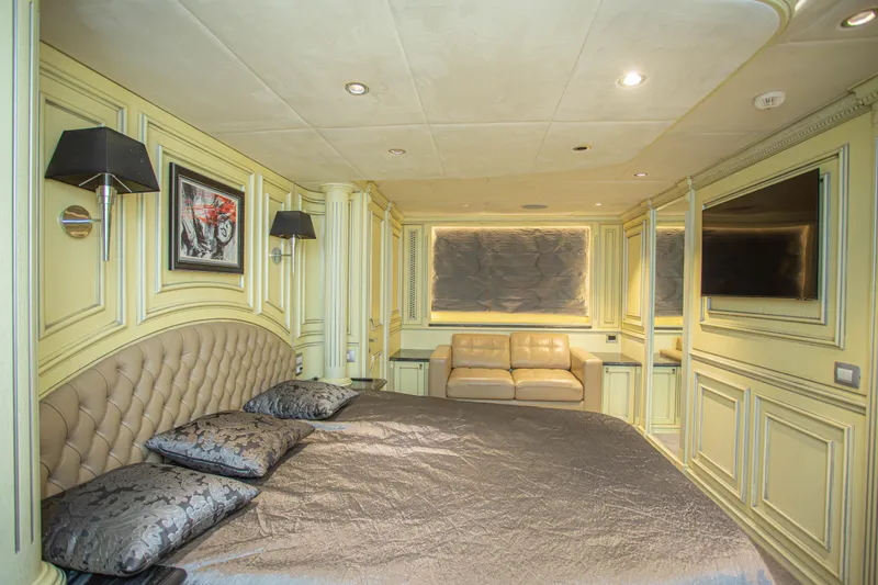 Slide: The Image of Luxurious bedroom interior of 2014 Fifth Ocean Yachts 24m Displacement Explorer Yacht. - 43