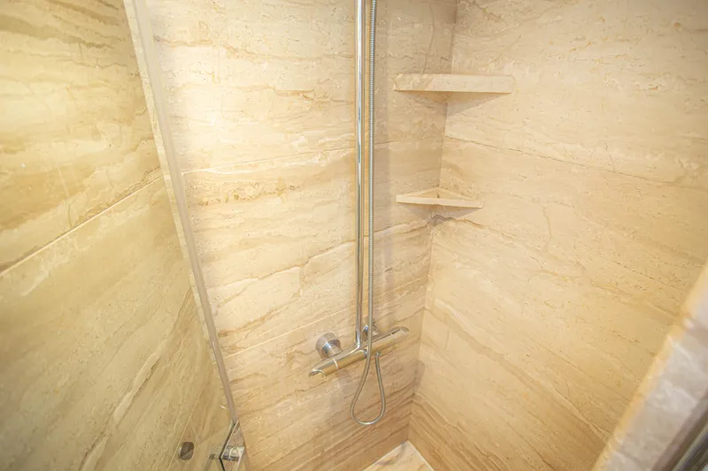 Slide: The Image of Luxurious marble shower in 2014 Fifth Ocean Yachts 24m Explorer Yacht. - 62