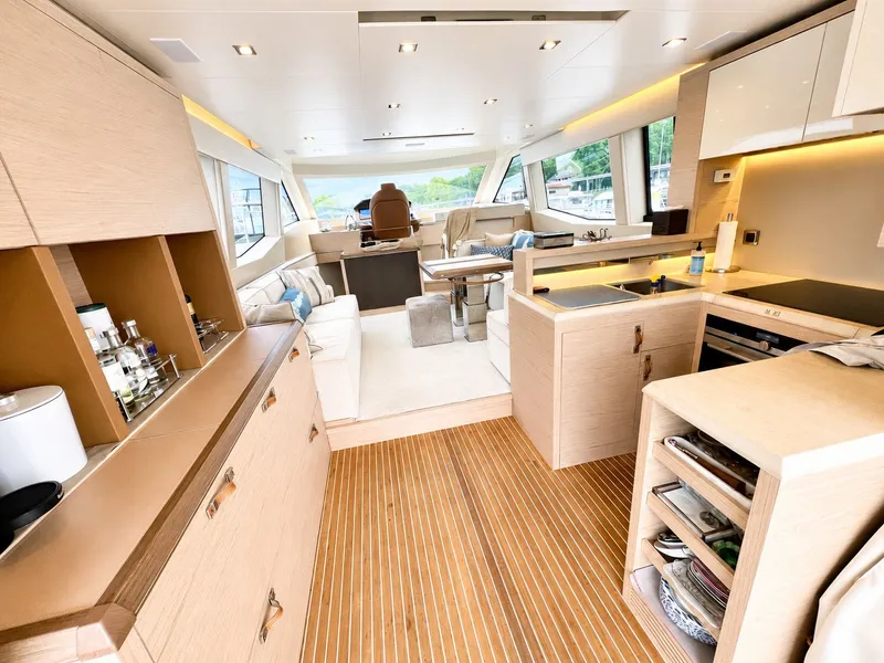 Slide: The Image of Luxurious interior of Monte Carlo MC6 yacht, 2019 model. - 32
