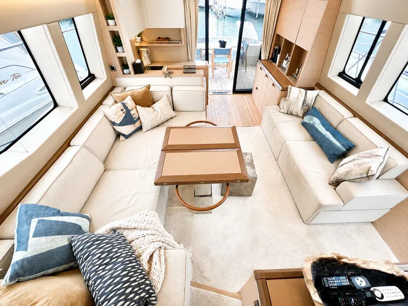 Slide: The Image of Luxurious interior of a 2019 Monte Carlo MC6 yacht. - 33