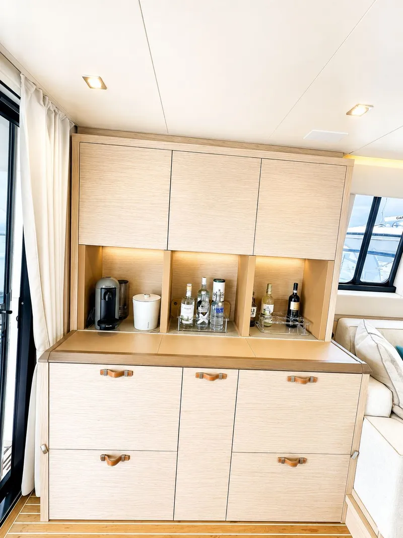 Slide: The Image of Interior of Monte Carlo MC6 yacht with bar area, 2019. - 35