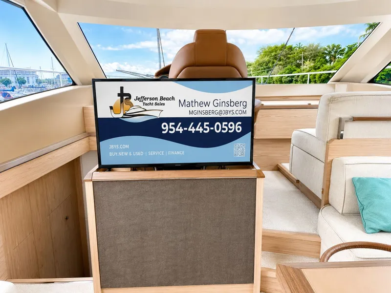 Slide: The Image of Interior of a 2019 Monte Carlo MC6 yacht with sales advertisement. - 42