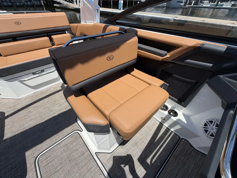 Slide: The Image of Interior of 2024 Cobalt R4 OB with brown leather seats. - 43