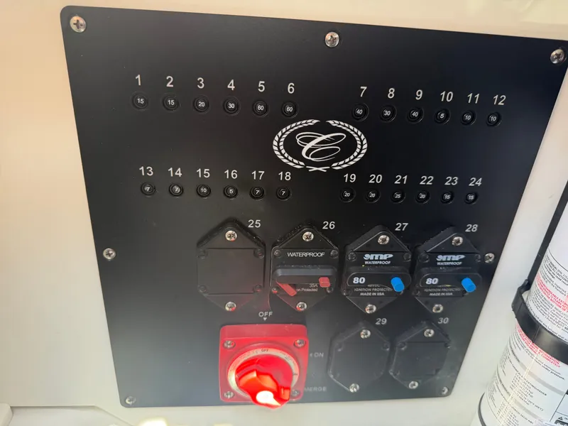 Slide: The Image of Cobalt R4 OB 2024 control panel with fuses. - 48
