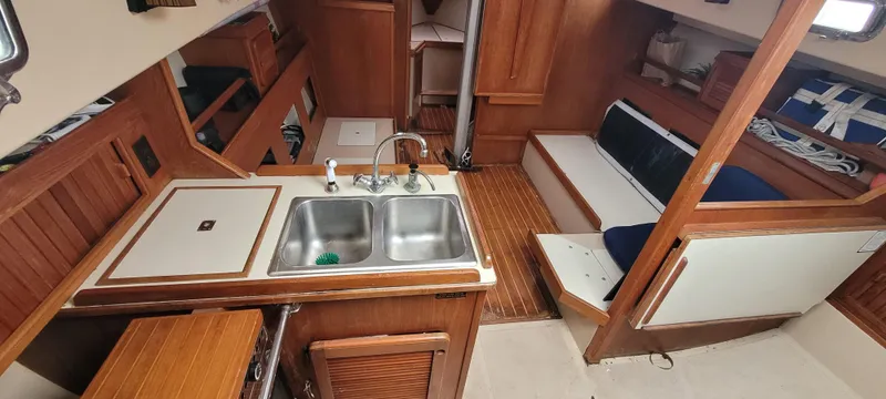 Slide: The Image of Interior of a 1987 Island Packet 31 sailboat. - 10