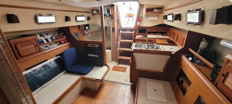 Slide: The Image of Interior of a 1987 Island Packet 31 sailboat. - 3