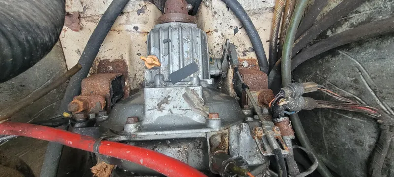 Slide: The Image of Engine compartment of a 1987 Island Packet 31 sailboat. - 31