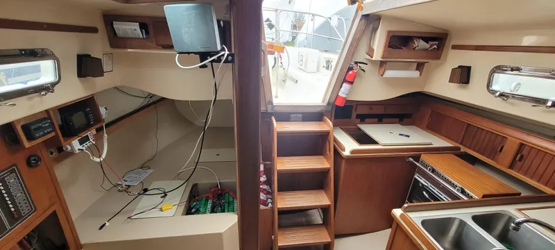 Slide: The Image of Interior of a 1987 Island Packet 31 sailboat. - 7