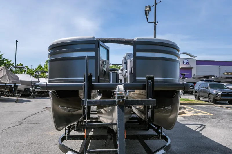 Slide: The Image of 2026 Viaggio Z24U pontoon boat on trailer in parking lot. - 28