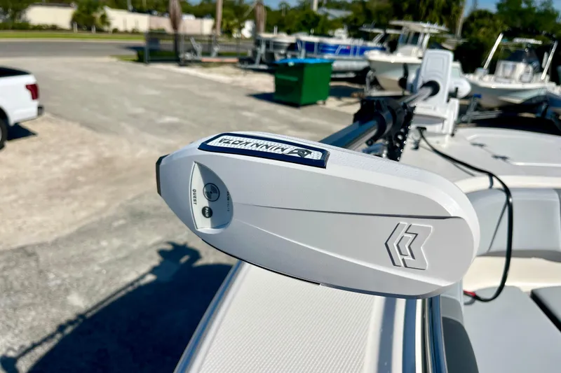 Slide: The Image of 2026 Robalo R270 Center Console boat with advanced trolling motor. - 40