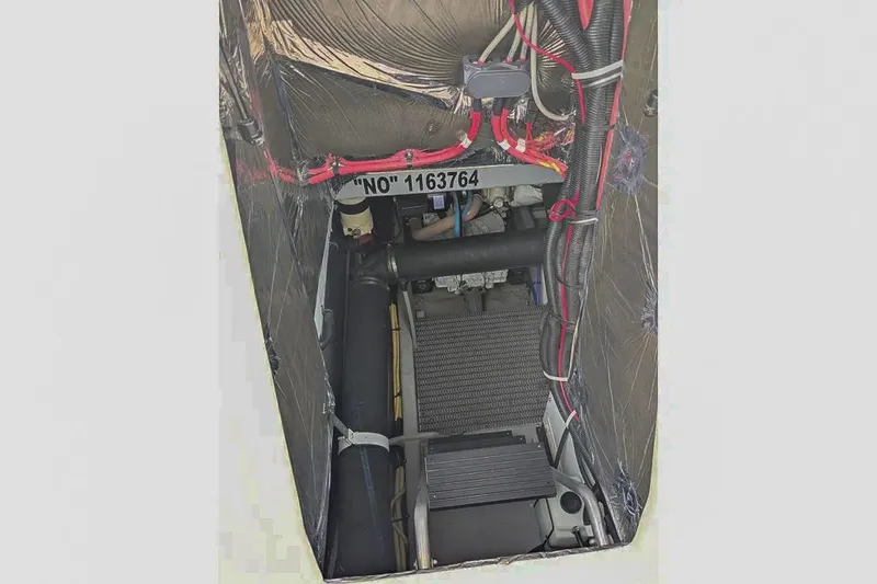 Slide: The Image of Engine compartment of a 2004 Meridian 411 Sedan boat. - 37