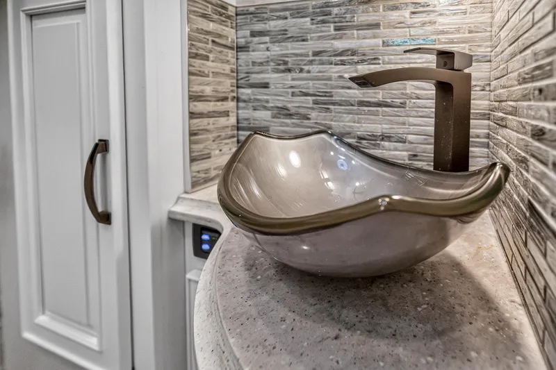 Slide: The Image of Elegant bathroom sink in 2025 Newmar Dutch Star 4340 RV, featuring modern design and fixtures. - 22