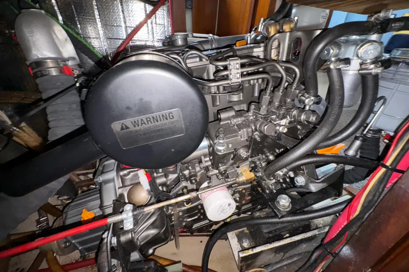 Slide: The Image of Engine compartment of a 1972 Coronado Yachts 35 Center Cockpit sailboat. - 32