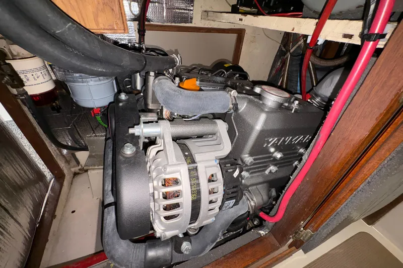 Slide: The Image of Engine compartment of a 1972 Coronado Yachts 35 Center Cockpit sailboat. - 35