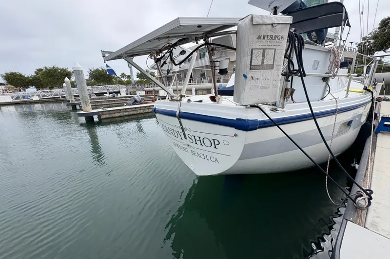 Slide: The Image of 1972 Coronado Yachts 35 Center Cockpit docked at marina, Newport Beach, CA. - 7
