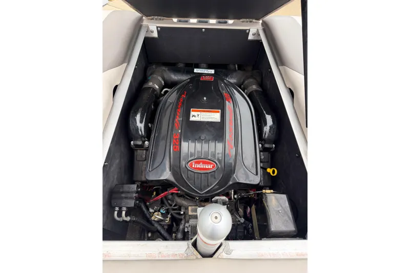 Slide: The Image of 2008 Moomba Mobius LSV engine compartment with Indmar 325 horsepower engine. - 15