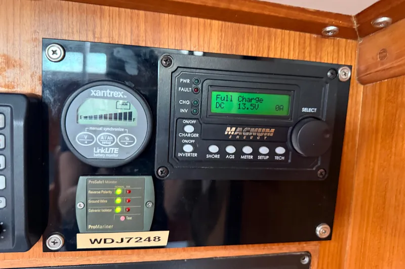 Slide: The Image of Control panel of a 1987 Norseman 400, featuring Xantrex and Magnum Energy displays. - 70