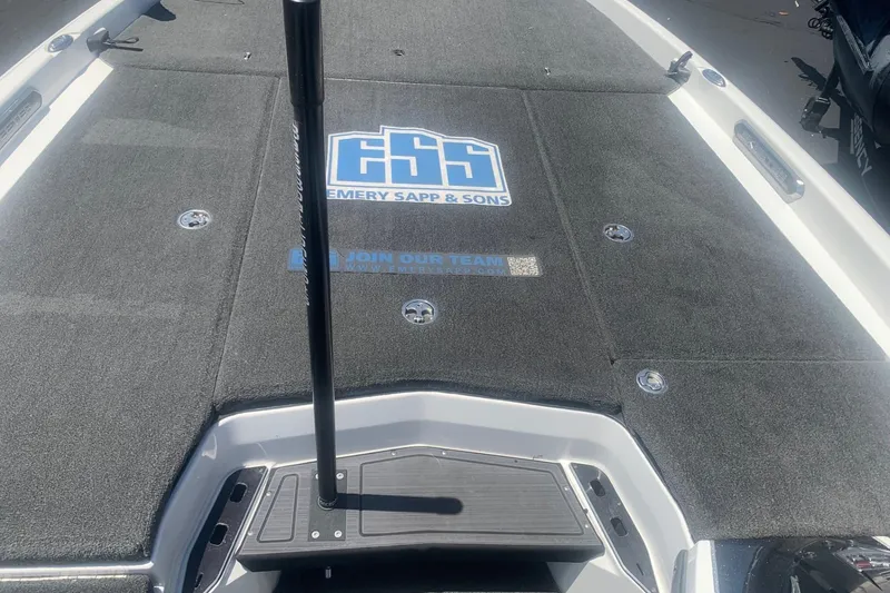 Slide: The Image of 2020 Skeeter FXR21 boat deck with Emery Sapp & Sons logo and website details. - 7