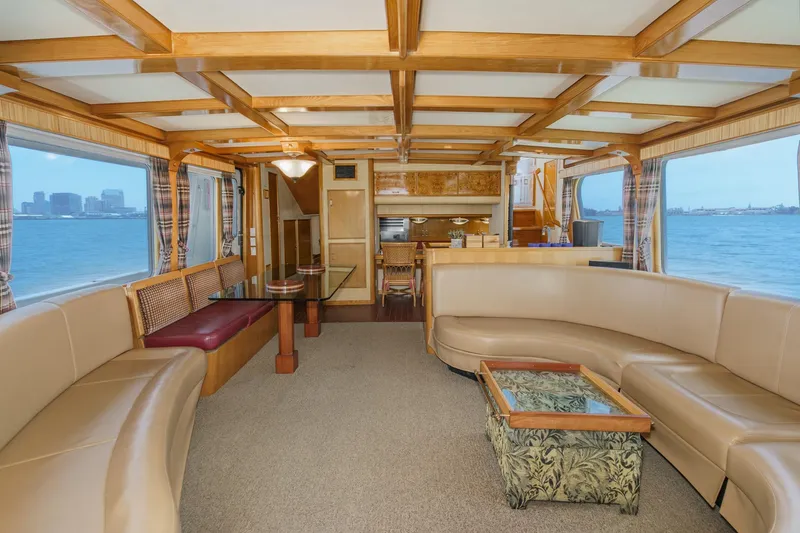Slide: The Image of Luxurious interior of a 1990 Seaton Long Range Cruiser with panoramic ocean views. - 12