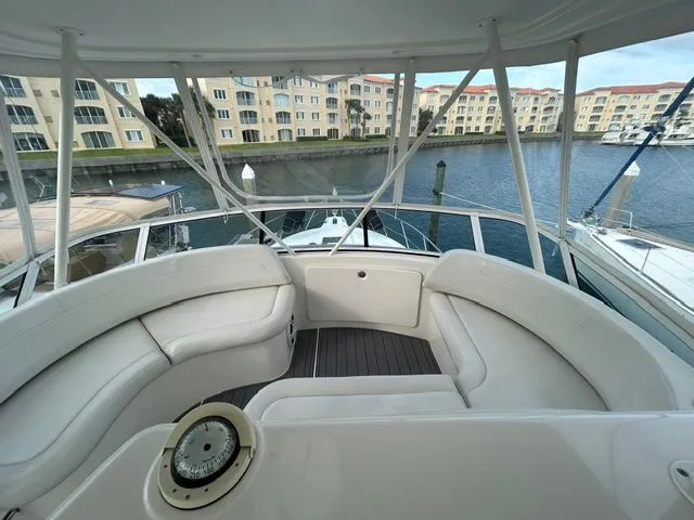 Slide: The Image of Interior view of a 2003 Silverton 42 Convertible yacht in harbor. - 19