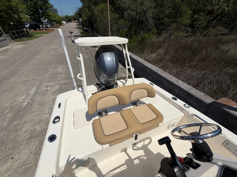 Slide: The Image of 2019 Scout 177 Sport boat parked on a lot. - 12