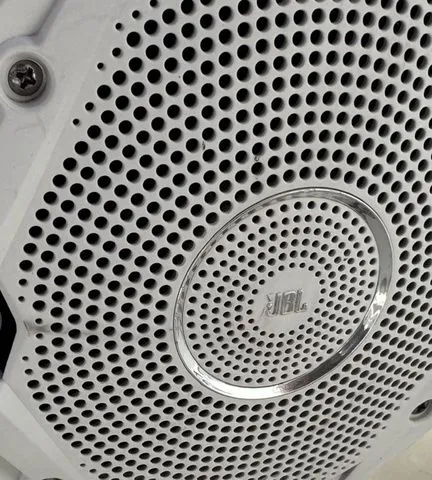 Slide: The Image of Close-up of a JBL speaker in a Cobia 201 boat. - 9
