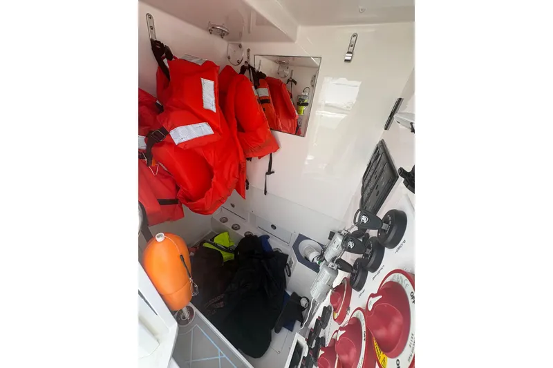 Slide: The Image of Interior of 2019 Concept 392 ProFish boat with safety gear and equipment. - 35