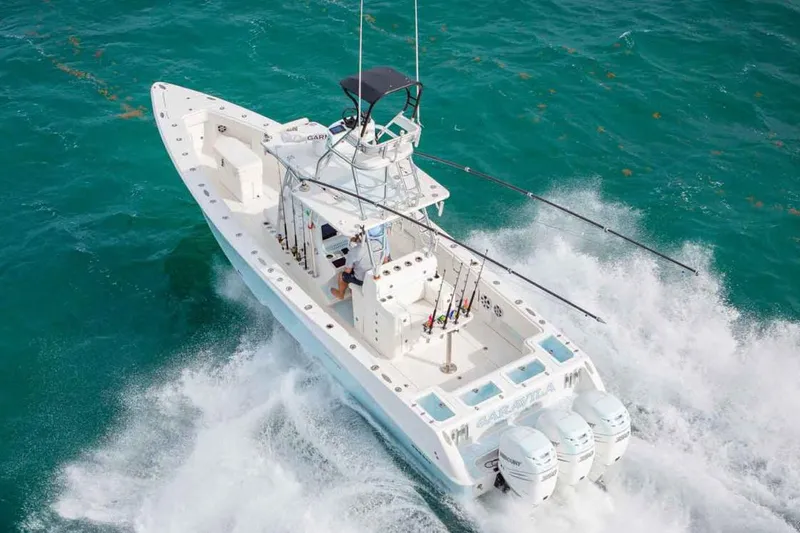 Slide: The Image of Manufacturer Provided Image: 2019 Concept 392 ProFish boat cruising on the ocean. - 55