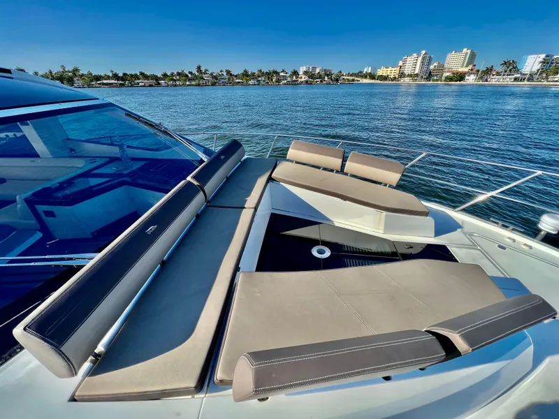 Slide: The Image of 2022 Galeon 470 Sky yacht with luxurious sunbathing area on deck. - 38
