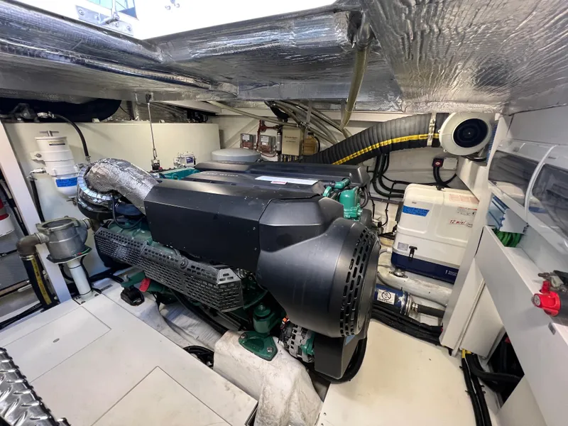 Slide: The Image of Engine room of a 2022 Galeon 470 Sky yacht with modern equipment. - 41