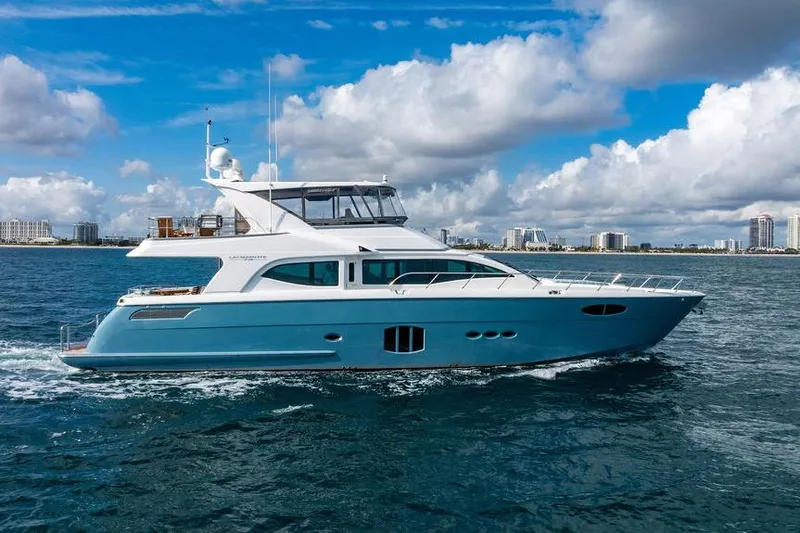 The Image of Luxurious 2013 Custom 73 Lanzarote yacht cruising on a sunny day. - 0