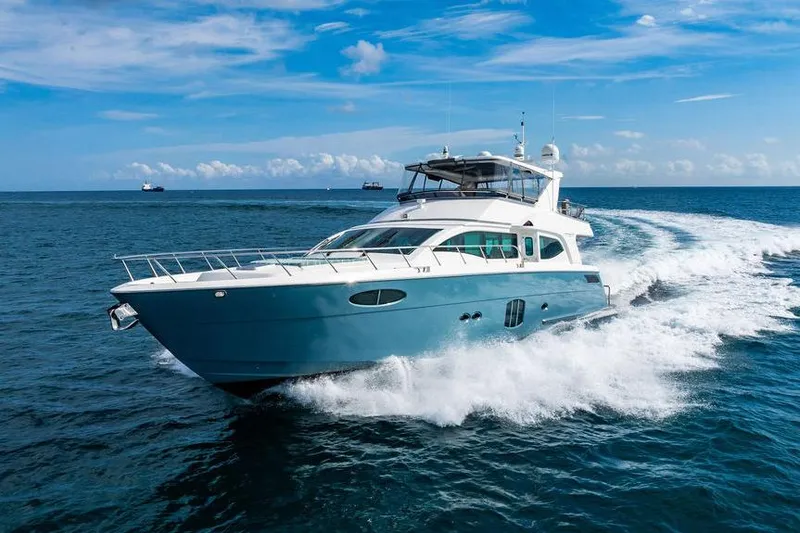Slide: The Image of Luxurious 2013 Custom 73 Lanzarote yacht cruising on open sea under clear blue sky. - 17
