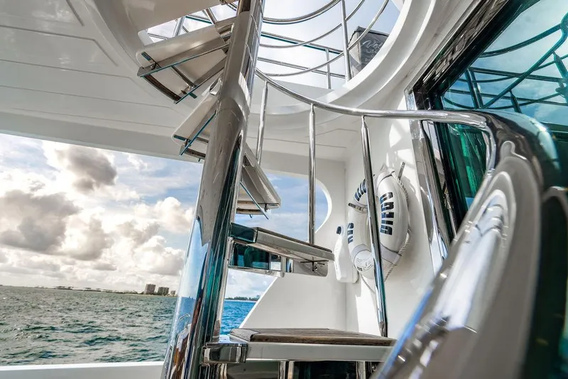 Slide: The Image of Spiral staircase on 2013 Custom 73 Lanzarote yacht with ocean view. - 29