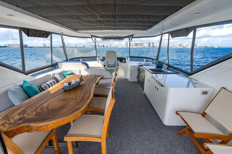 Slide: The Image of Luxurious interior of 2013 Custom 73 Lanzarote yacht with ocean view and elegant furnishings. - 36