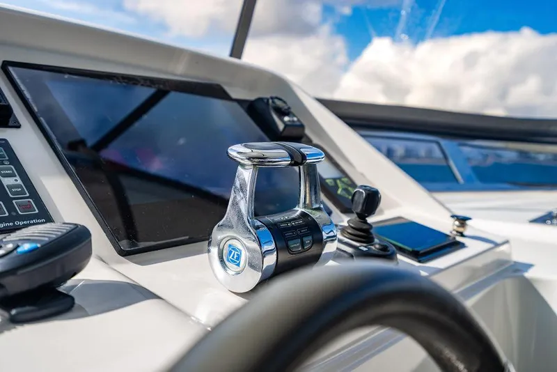 Slide: The Image of Control panel of 2013 Custom 73 Lanzarote yacht with modern navigation equipment. - 49