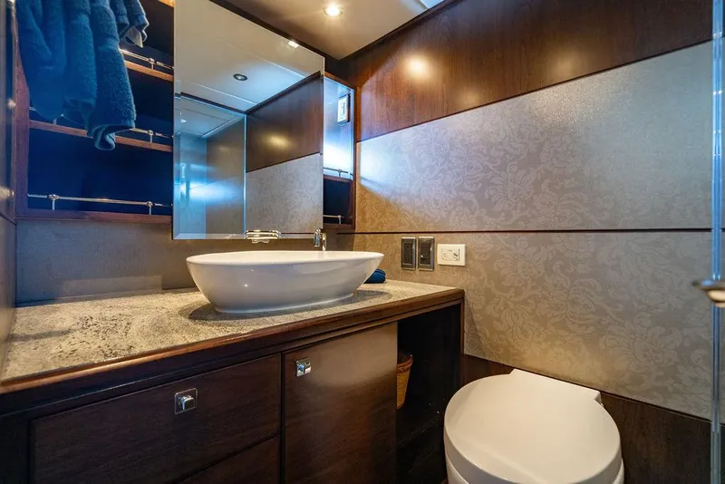 Slide: The Image of Luxurious yacht bathroom with elegant sink and modern fixtures, Custom 73 Lanzarote, 2013. - 98