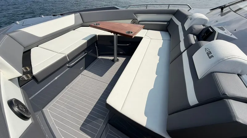 Slide: The Image of Luxurious seating area on the 2023 Cruisers Yachts 42 GLS. - 32