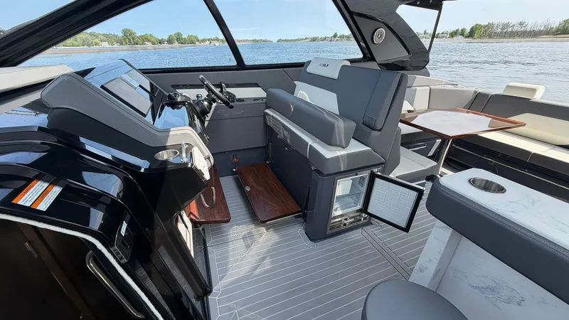Slide: The Image of Interior of 2023 Cruisers Yachts 42 GLS on the water. - 40