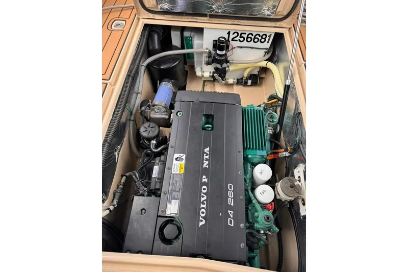Slide: The Image of Engine compartment of a 2015 Cutwater 28 with Volvo Penta D4 260 engine. - 19