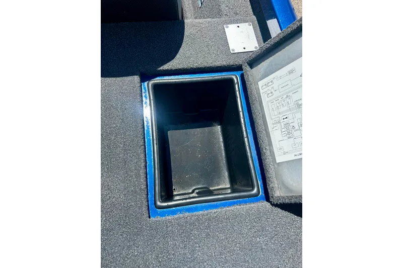Slide: The Image of Storage compartment of 2017 Triton 18 C TX boat, featuring a detailed schematic. - 28